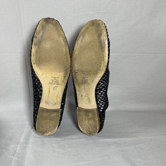Zara Women's Black Griffin Woven Loafers Shoe Size EU 38/US 7.5 - Picture 7 of 8